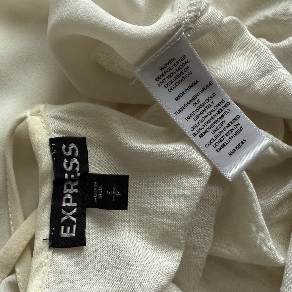Express Creamy White Sleeveless Cami Sparkle Top - Picture 4 of 4